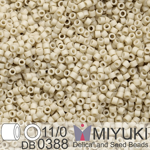Korálky Miyuki Delica 11/0. Barva Matte Opaque Bone Luster DB0388. Balení 5g