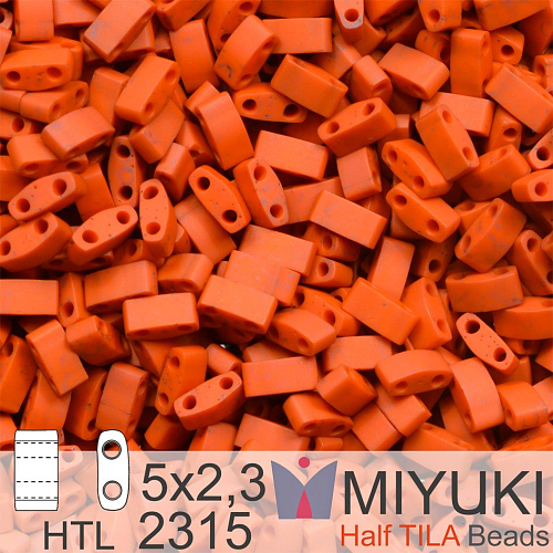 Korálky Miyuki Half Tila. Barva Matte Opaque Terra Cotta HTL 2315 Balení 3g