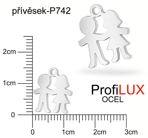 Přívěsek Chirurgická Ocel ozn-P742 TY a JÁ velikost 12x14mm. Řada přívěsků ProfiLUX