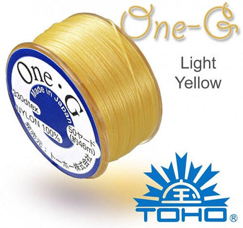 TOHO One-G nylonová nit. Barva Light Yellow č.9. Balení 45m.