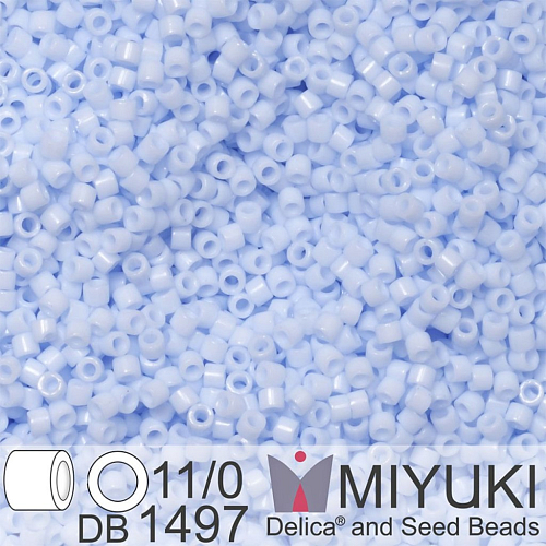 Korálky Miyuki Delica 11/0. Barva Opaque Light Sky Blue DB1497. Balení 5g.