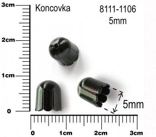 KONCOVKA ozn.-8111-1106 5mm na víceřadý náhrdelník nebo zakončení. Barva antracit.