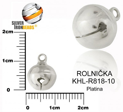 ROLNIČKA ozn. KHL-R818-10. Velikost pr.10mm. Barva platina.