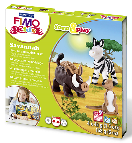 Sada Fimo kids Form & Play Zvířátka ze Savany