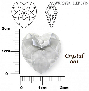 SWAROVSKI Heart Pendant barva CRYSTAL velikost 18mm.