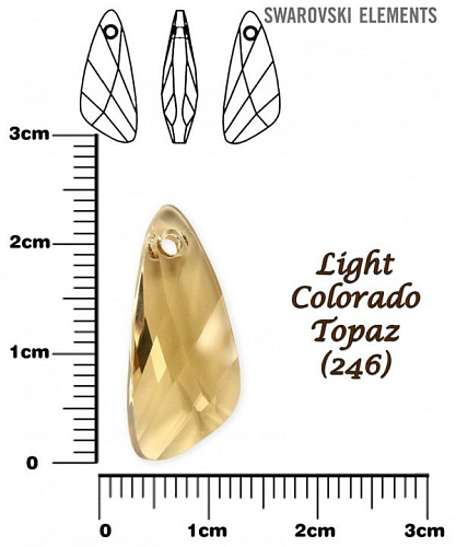 SWAROVSKI ELEMENTS 6690 Wing Pendant barva LIGHT COLORADO TOPAZ velikost 23mm