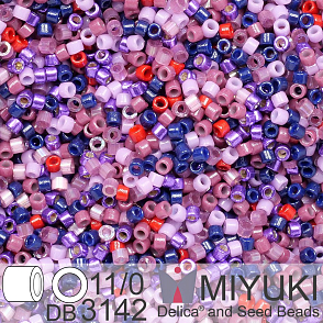 Korálky Miyuki Delica 11/0. Barva Mystic Twilight Mix DB3142. Balení 5g