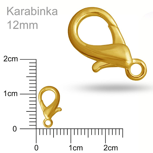 Karabinka velikost 12mm barva zlatá
