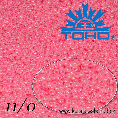 Korálky TOHO tvar ROUND (kulaté). Velikost 11/0. Barva č. 910-Ceylon Hot Pink . Balení 8g.