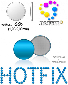 Kovové NAILHEAD HOTFIX nažehlovací polotovary. Velikost SS6 (1,90-2,00mm) Tl.0,6mm. Barva 029 MODRÁ (lesklá ocelová). Balení 90Ks.