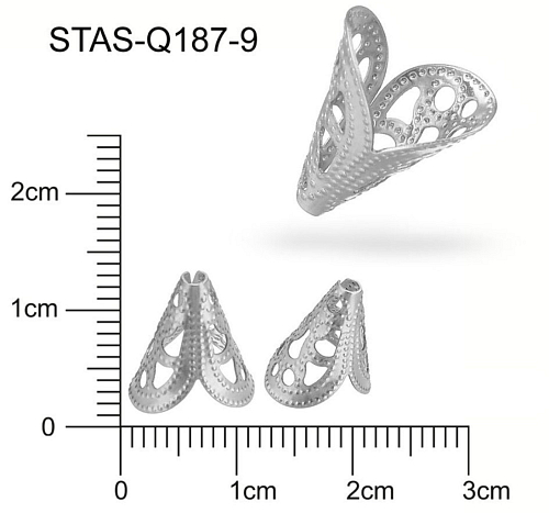 Koncovka CHIRURGICKÁ OCEL ozn.-STAS-Q187-9. velikost 12mm pr. v dolní části 10mm.
