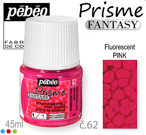 Barva na Šperky PRISME Fantasy Pébéo . barva č. 62 Fluorescent PINK. Balení 45ml. 