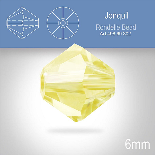 PRECIOSA Bicone MC BEAD (sluníčko) velikost 6mm. Barva JONQUIL. Balení 18ks .