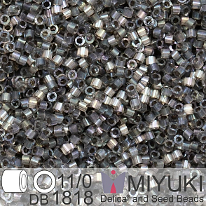 Korálky Miyuki Delica 11/0. Barva Dyed Rustic Gray Silk Satin DB1818. Balení 5g