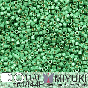 Korálky Miyuki Delica 11/0. Barva Duracoat Galvanized Matte Dark Mint Green DB1844 F. Balení 5g
