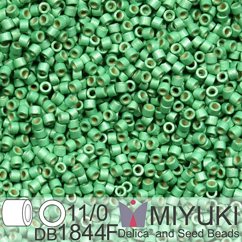 Korálky Miyuki Delica 11/0. Barva Duracoat Galvanized Matte Dark Mint Green DB1844 F. Balení 5g