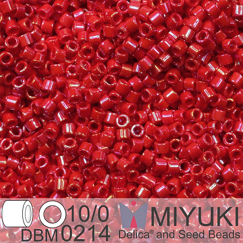 Korálky Miyuki Delica 10/0. Barva Opaque Red Luster DBM0214. Balení 5g