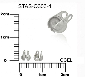 Kalota CHIRURGICKÁ OCEL ozn.-STAS-Q303-4. velikost 4x3,5mm.