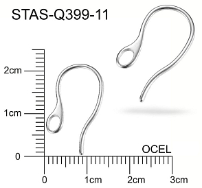 Afroháček ovál očko CHIRURGICKÁ OCEL ozn.-STAS-Q399 11. Velikost 22x12mm