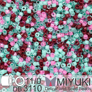 Korálky Miyuki Delica 11/0. Barva Retro Candy Mix DB3110. Balení 5g