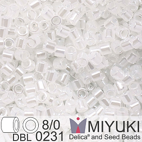 Korálky Miyuki Delica 8/0. Barva White Pearl Ceylon DBL0231. Balení 5g.