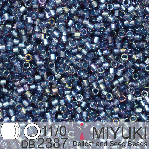 Korálky Miyuki Delica 11/0. Barva Inside Dyed Tidal DB2387. Balení 5g.