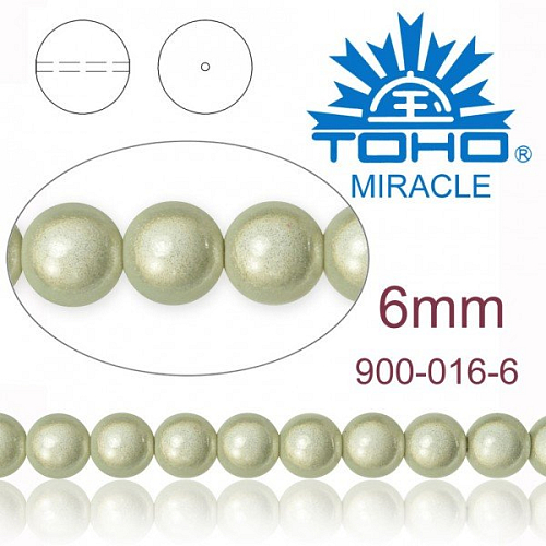MIRACLE beads original Japan. Velikost 6mm. Barva 016 WHITE. 