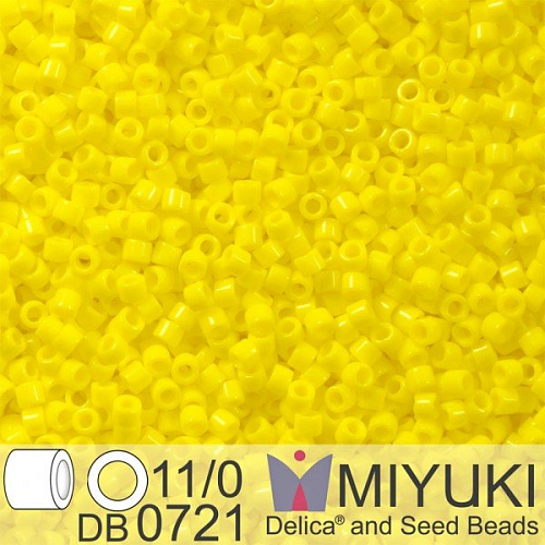 Korálky Miyuki Delica 11/0. Barva Op Yellow DB0721. Balení 5g