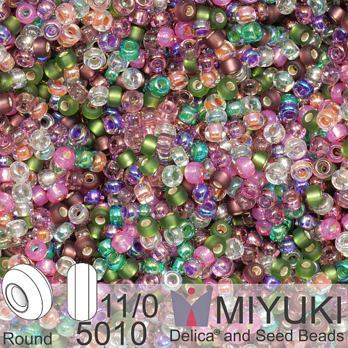 Korálky Miyuki Round 11/0. Barva Mix - Heather 5010. Balení 5g.