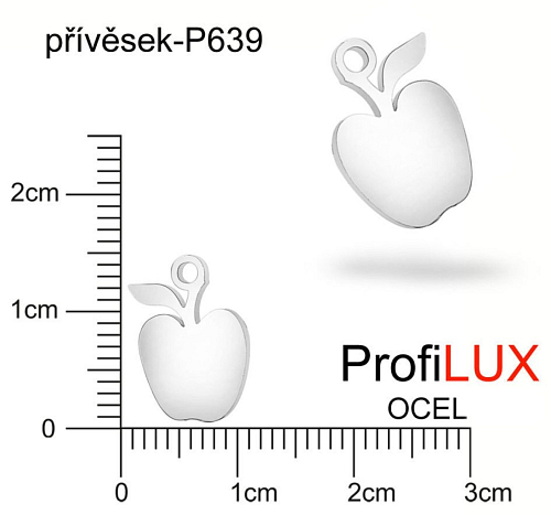 Přívěsek Chirurgická Ocel ozn-P639 JABLKO   velikost 11x14mm tl.1.5mm. Řada přívěsků ProfiLUX