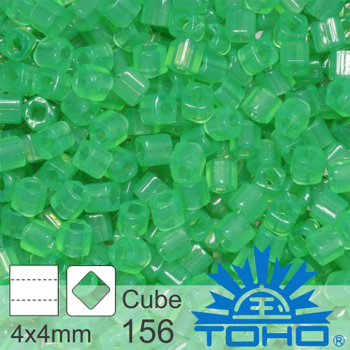 Korálky TOHO Cubes 6/0. Barva156 Ceylon Jade . Balení 10g. 