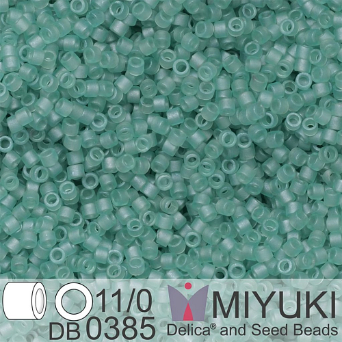 Korálky Miyuki Delica 11/0. Barva Matte Sea Glass Green Luster DB0385. Balení 5g
