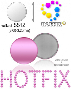 Kovové NAILHEAD HOTFIX nažehlovací polotovary. Velikost SS12 (3,00-3,20mm) Tl.0,6mm. Barva 037 SVĚTLÁ FIALOVÁ  (lesklá ocelová). Balení 70Ks.