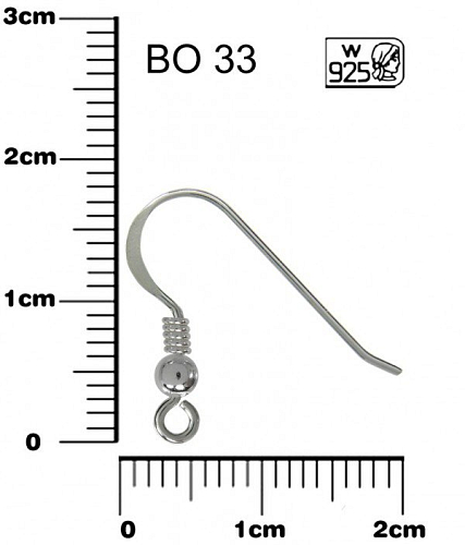 NÁUŠNICE ozn. BO 33. Materiál STŘÍBRO AG925.váha 0,27g.