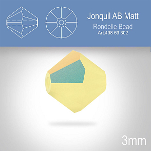 PRECIOSA Bicone (sluníčko) velikost 3mm. Barva JONQUIL AB. Balení 40ks