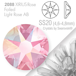 SWAROVSKI  XIRIUS Rose 2088 Foiled. Barva Light Rose AB velikost SS20 (4,6-4,8mm). Balení 15Ks.