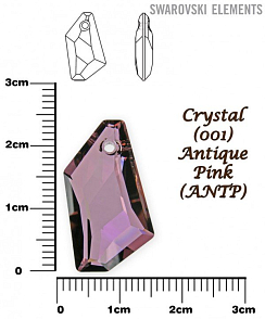 SWAROVSKI DE-Art Pendant barva CRYSTAL ANTIQUE PINK velikost 24mm.