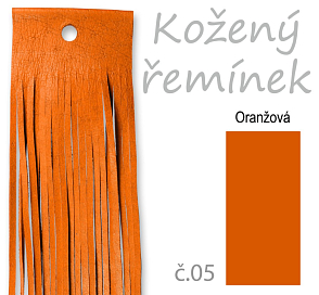 Kožený řemínek o délce 100 cm v ORANŽOVÉ barvě č.05.