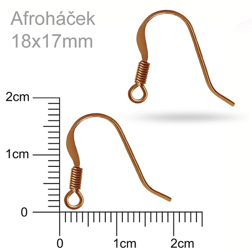 Afroháček plochý s pružinkou. Barva staroměděná. Velikost 16x17mm.