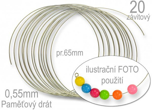 PAMĚŤOVÝ DRÁT 20-závitový průměr 65mm. Síla drátu 0,55mm