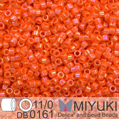 Korálky Miyuki Delica 11/0. Barva Op Orange AB DB0161. Balení 5g.