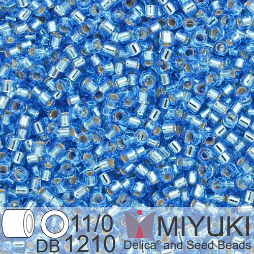 Korálky Miyuki Delica 11/0. Barva S/L Azure  DB1210. Balení 5g
