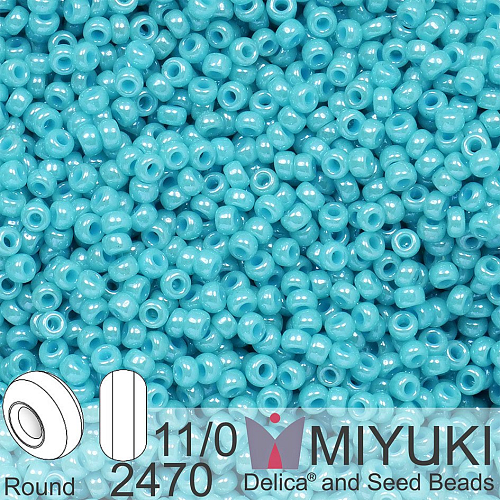 Korálky Miyuki Round 11/0. Barva 2470 Opaque Turquoise Green Luster. Balení 5g