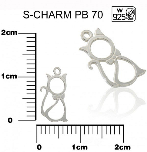 Přívěsek tvar KOČKA ozn.PB 70. Materiál Ag925. Váha 0,16g