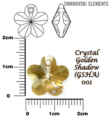 SWAROVSKI Flower Pendant barva CRYSTAL GOLDEN SHADOW velikost 14mm.