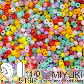 Korálky Miyuki Round 11/0. Barva Happy Carnival Mix 5196. Balení 5g.
