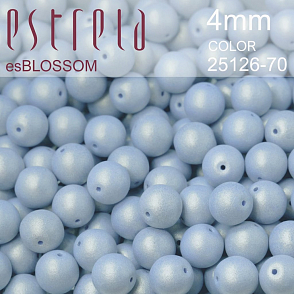 Korálky esBLOSSOM voskované tvar kulatý. Velikost 4mm. Barva 25126-70 (modrá+listr). Balení 31ks na návleku. 