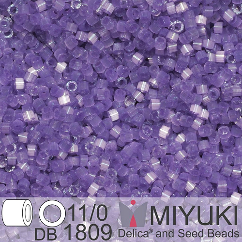 Korálky Miyuki Delica 11/0. Barva Dyed Lilac Silk Satin DB1809. Balení 5g