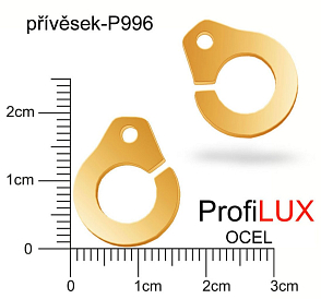 Přívěsek Chirurgická Ocel ozn-P996 POUTA velikost 19x15mm. Řada přívěsků ProfiLUX. Barva POZLACENO