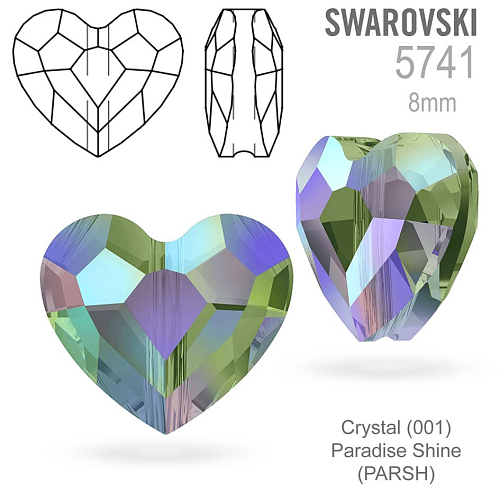 Swarovski  5741 Love Bead barva  Crystal (001) Paradise Shine (PARSH)   velikost 8mm